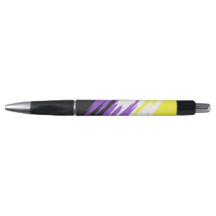 Grungy Funky ZigZag Abstrakte nichtbinäre Pride-Fl Kugelschreiber