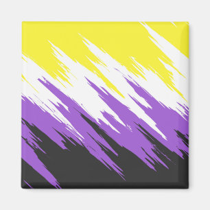 Grungy Funky ZigZag Abstrakte nichtbinäre Pride-Fl Magnet