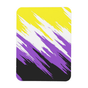 Grungy Funky ZigZag Abstrakte nichtbinäre Pride-Fl Magnet