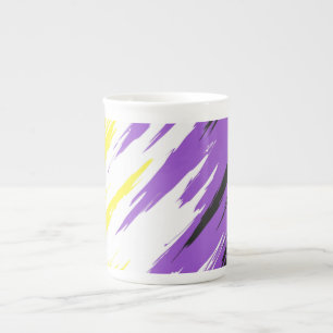 Grungy Funky ZigZag Abstrakte nichtbinäre Pride-Fl Porzellantasse