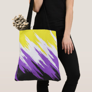 Grungy Funky ZigZag Abstrakte nichtbinäre Pride-Fl Tasche