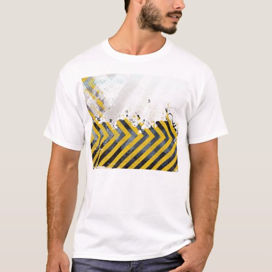 Grungy Gefahrenstreifen T-Shirt (Vorderseite)