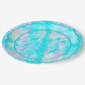 grungy-gestrichen-Florals-Kariert-3-Scallop Pappteller (Schrägansicht)