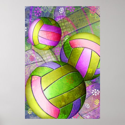 Grungy Girls' Volleyball Poster (Vorne)