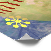 Grungy Girly Softball Poster (Ecke)