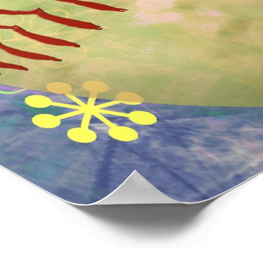 Grungy Girly Softball Poster (Ecke)