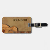 Grungy Gitarre Gepäckanhänger (Vorderseite horizontal)