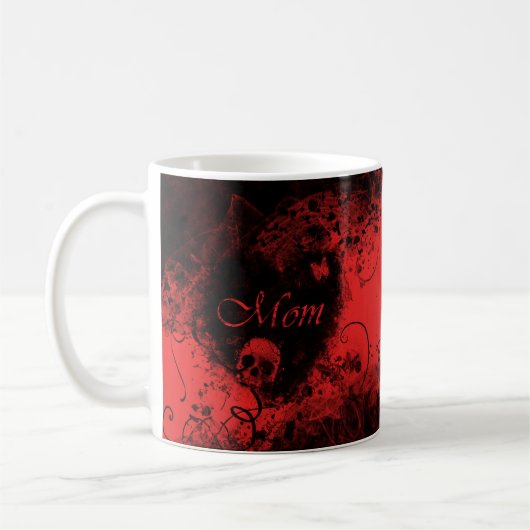 Grungy Goth Heart Mama Kaffeetasse (Links)