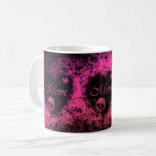 Grungy Goth Heart Mama Kaffeetasse (Vorderseite Links)