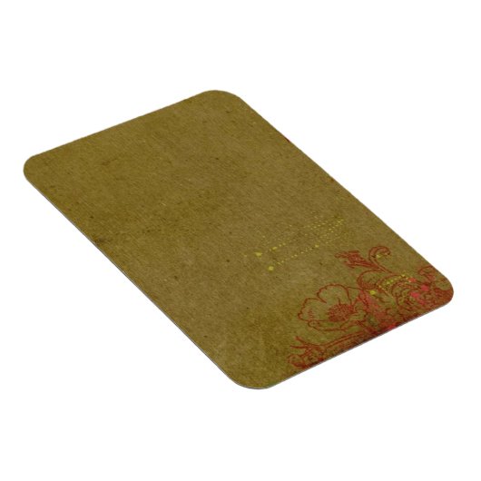 Grungy Graffiti mit rotem Blümchen Magnet (Rechte Seite)