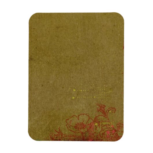 Grungy Graffiti mit rotem Blümchen Magnet (Vertikal)