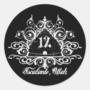 Grungy Graphic Hwy 12 Runder Aufkleber