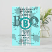 Grungy GRILLEN Moderne Einladung (Stehend Vorderseite)