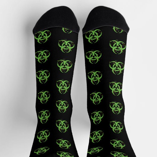 Grungy Gross Green Biogefährdung Socken (Oben)