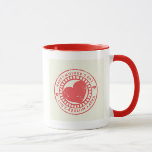 Grungy GummiBriefmarke für den glücklichen Tag d Tasse