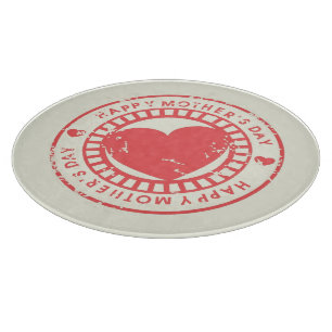 Grungy GummiBriefmarke für den glücklichen Tag der Schneidebrett