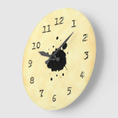 Grungy Ink Blot Wall Clock Große Wanduhr (Winkel)