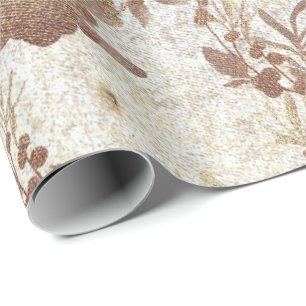 Grungy Ivory Old Pearly Gold Wreath Blush Royal Geschenkpapier