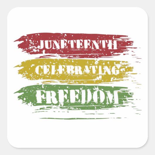 Grungy Juneteenth, Freiheit der Schwarzen Quadratischer Aufkleber (Vorderseite)