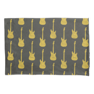 Grungy Klassische E-Gitarre Polka-Punkte gelb Kissenbezug