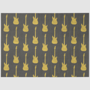 Grungy Klassische E-Gitarre Polka-Punkte gelb Seidenpapier