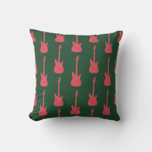 Grungy Klassische E-Gitarre Polka-Punkte rosa grün Kissen