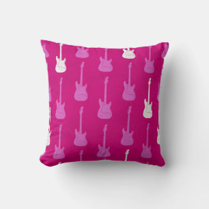 Grungy Klassische E-Gitarre Polka-Punkte rosa weiß Kissen