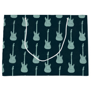 Grungy Klassische E-Gitarre Polkadot navy mint Große Geschenktüte