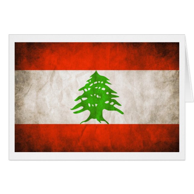 Grungy Libanon Flag (Vorderseite (Horizontal))