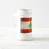 Grungy Libanon Flag Bierglas (Vorderseite Links)