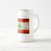 Grungy Libanon Flag Bierglas (VorderseiteRechts)