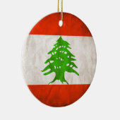Grungy Libanon Flag Keramikornament (Rechts)