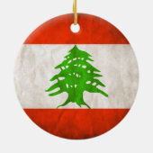 Grungy Libanon Flag Keramikornament (Hinten)