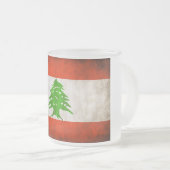 Grungy Libanon Flag Mattglastasse (VorderseiteRechts)