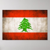 Grungy Libanon Flag Poster (Vorne)