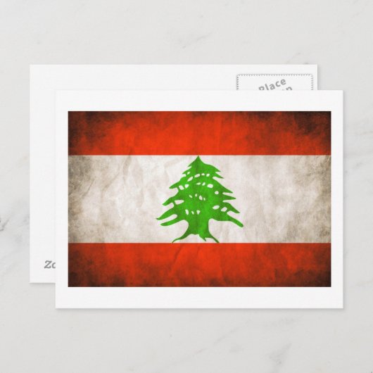 Grungy Libanon Flag Postkarte (Vorne/Hinten)