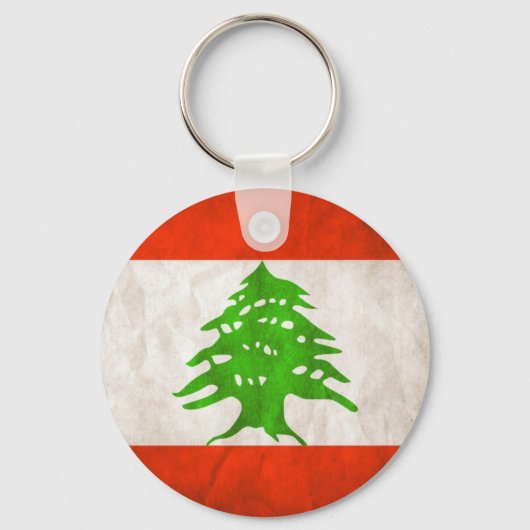 Grungy Libanon Flag Schlüsselanhänger (Vorderseite)