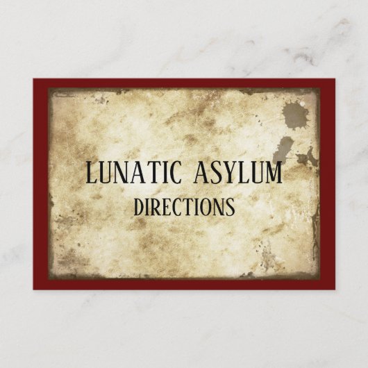 Grungy Lunatic Asylum Birthday Party Begleitkarte (Vorderseite)