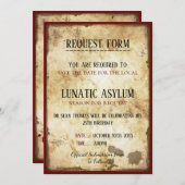 Grungy Lunatic Asylum Birthday Save The Date (Vorne/Hinten)