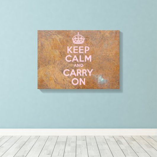 Grungy Metal Plate Behielt Ruhe in Rosa Leinwanddruck (Insitu (Holzboden))