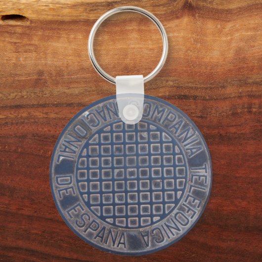 Grungy Metal Telefonica Manhole Schlüsselanhänger (Vorderseite)