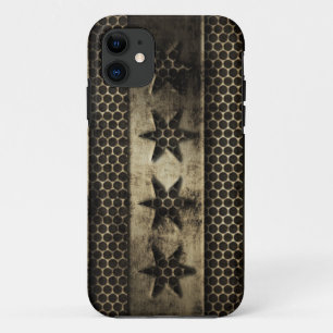 Grungy Metallchicago-Flagge Case-Mate iPhone Hülle