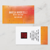 Grungy Misproject Orange Business Card Visitenkarte (Vorne/Hinten)