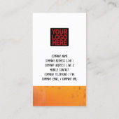 Grungy Misproject Orange Business Card Visitenkarte (Rückseite)