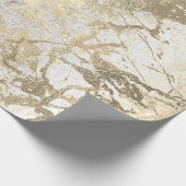 Grungy Molten Gold Pearly Marble Shiny Metallic Geschenkpapier (Ecke)