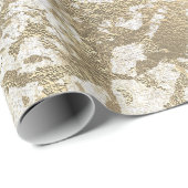Grungy Molten Gold Pearly Marble Shiny Metallic Geschenkpapier (Rolleneckpunkt)