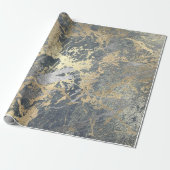 Grungy Molten Silver Gold Marmor Shiny Metallic Geschenkpapier (Ungerollt)
