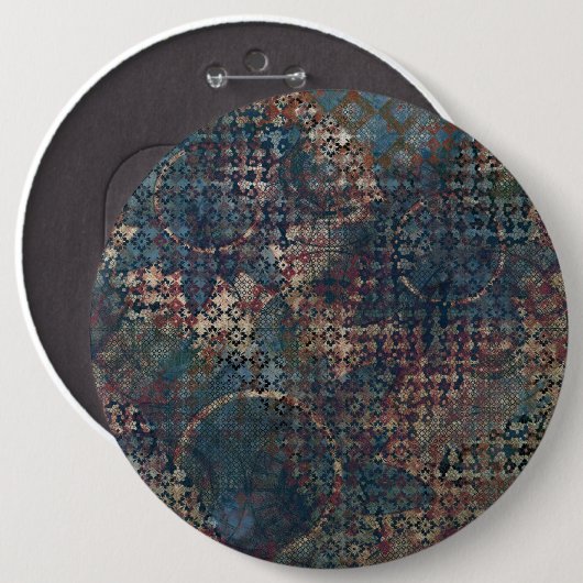 Grungy Muster mit Messy Patchwork of Textures Button (Vorne & Hinten)