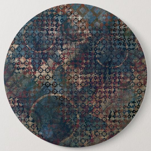 Grungy Muster mit Messy Patchwork of Textures Button (Vorderseite)