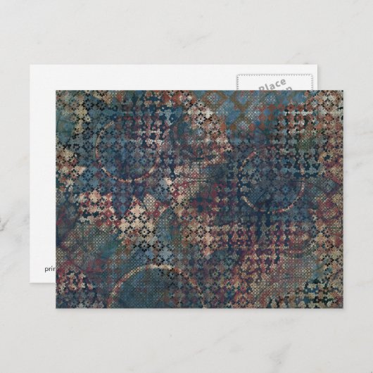 Grungy Muster mit Messy Patchwork of Textures Postkarte (Vorne/Hinten)